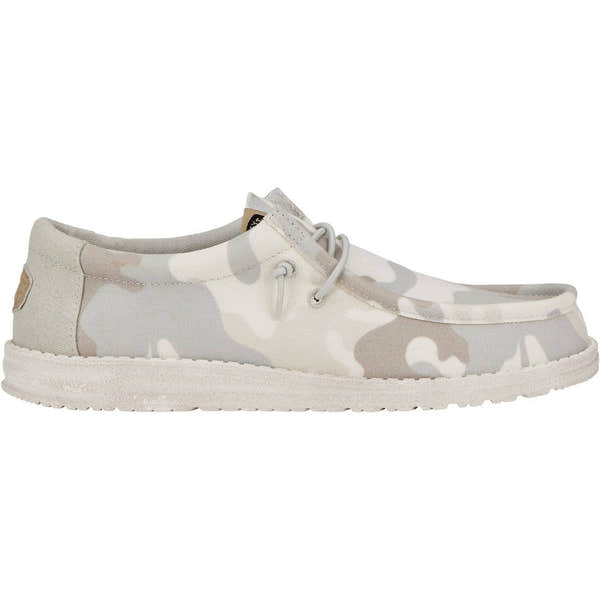 Dude Wally Washed Camo Mens Greyscale Desert Camo Textile Slip On Shoes-elevate your sole