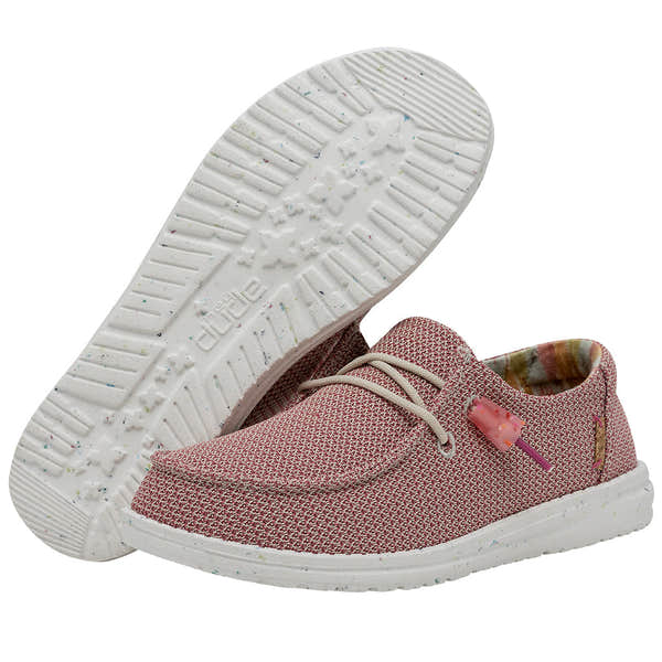 Dude Wendy Natural Ladies Rose Organic Cotton Slip On Shoes-elevate your sole