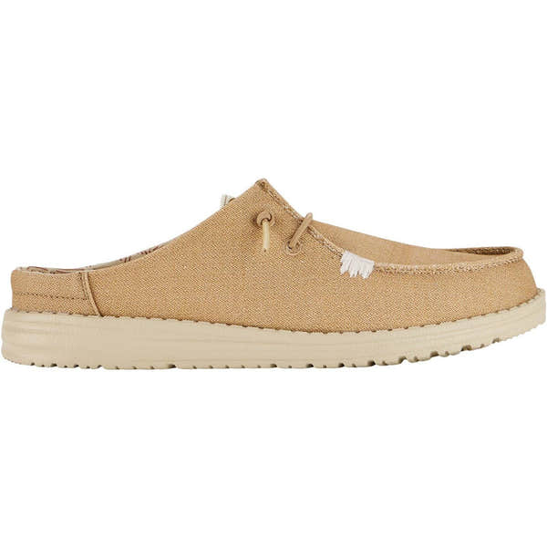 Dude Wendy Slip Classic Ladies Tan Textile Slip On Mules-elevate your sole