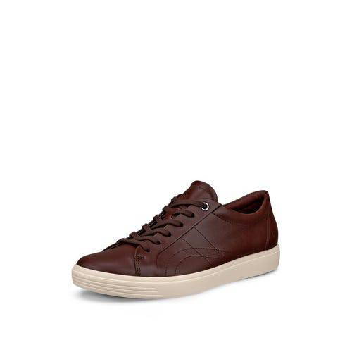 ECCO Soft 7 Classic Sneaker 218613 01474 Ladies Chocolate Leather Lace Up Shoes-elevate your sole