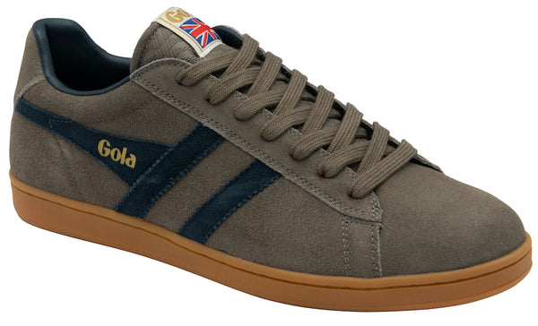 Gola Equipe Mens Taupe Suede Lace Up Trainers