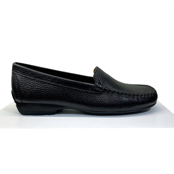 EYS Alice Ladies Black Leather Loafer Slip On Shoes-elevate your sole