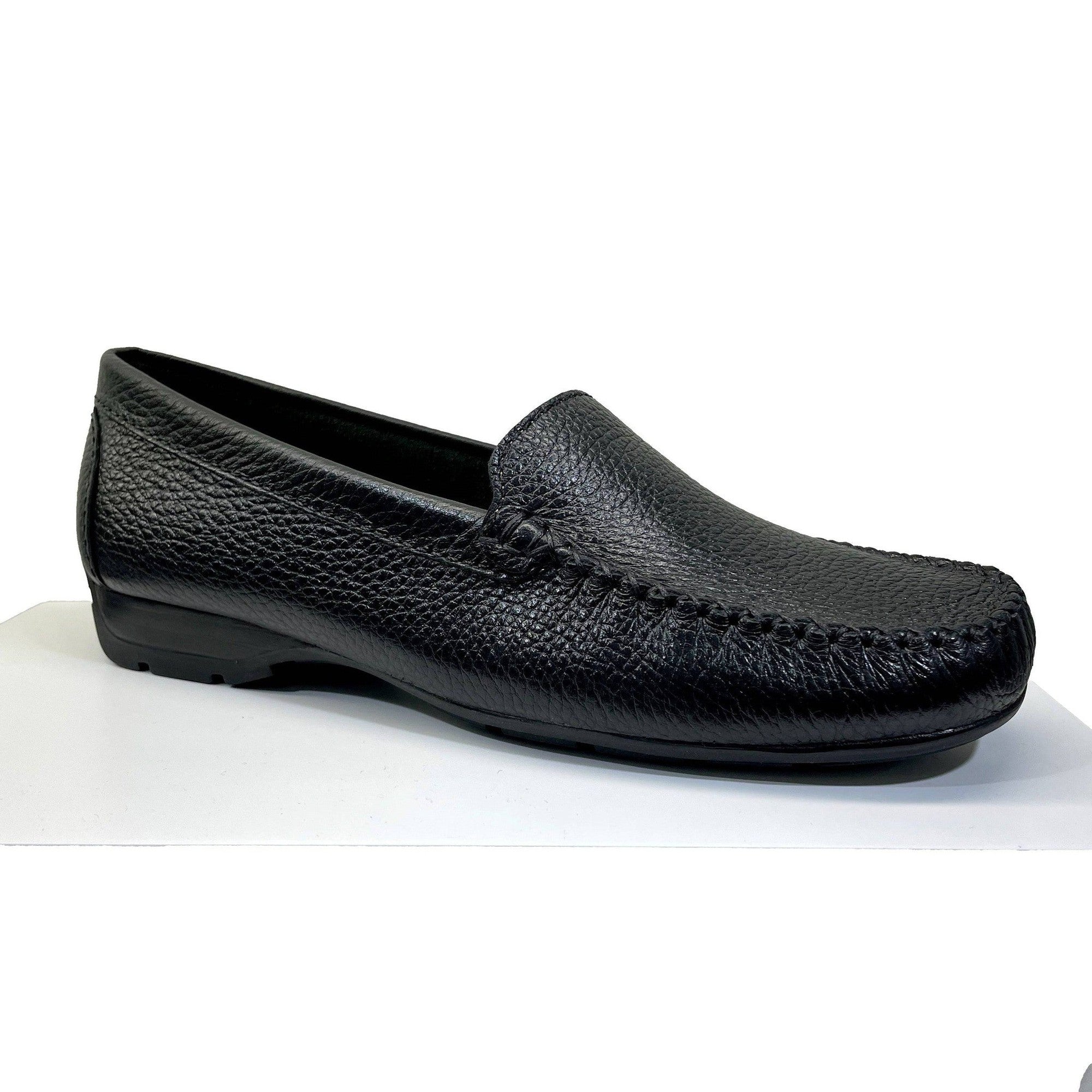 EYS Alice Ladies Black Leather Loafer Slip On Shoes-elevate your sole