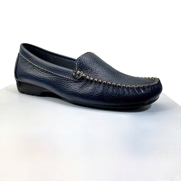 EYS Alice Ladies Blue Leather Loafer Slip On Shoes-elevate your sole
