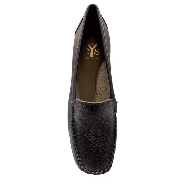 EYS Alice Ladies Pewter Leather Loafer Slip On Shoes-elevate your sole