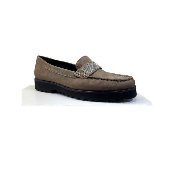 EYS Gemma Ladies Taupe Nubuck Slip On Shoes-elevate your sole