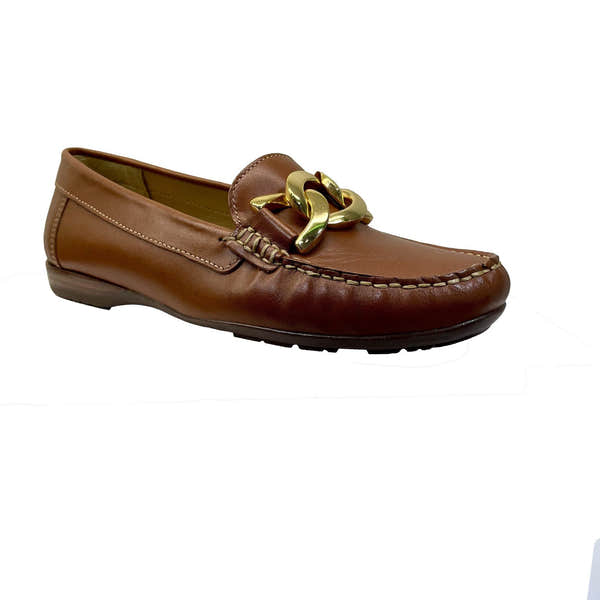 EYS Grace Ladies Cognac Leather Slip On Shoes-elevate your sole