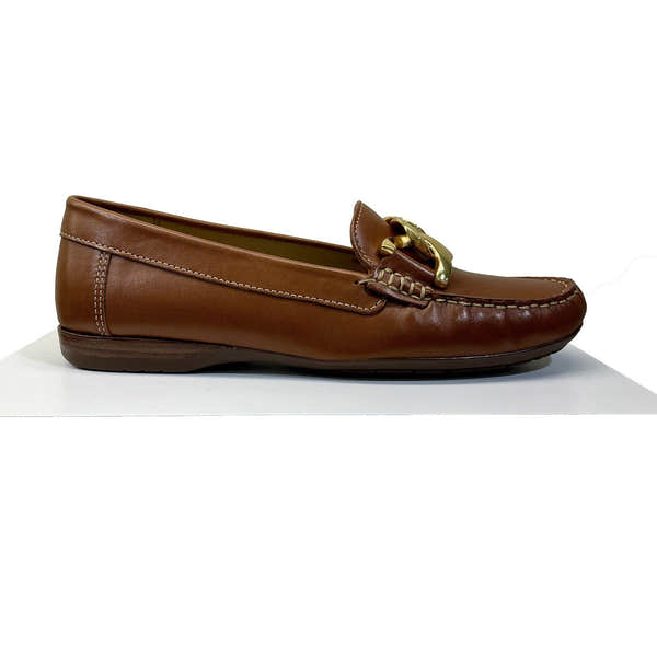 EYS Grace Ladies Cognac Leather Slip On Shoes-elevate your sole