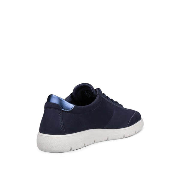 Ecco Bella 2 W Ladies Night Sky/Marine Metallic Leather Lace Up Trainers