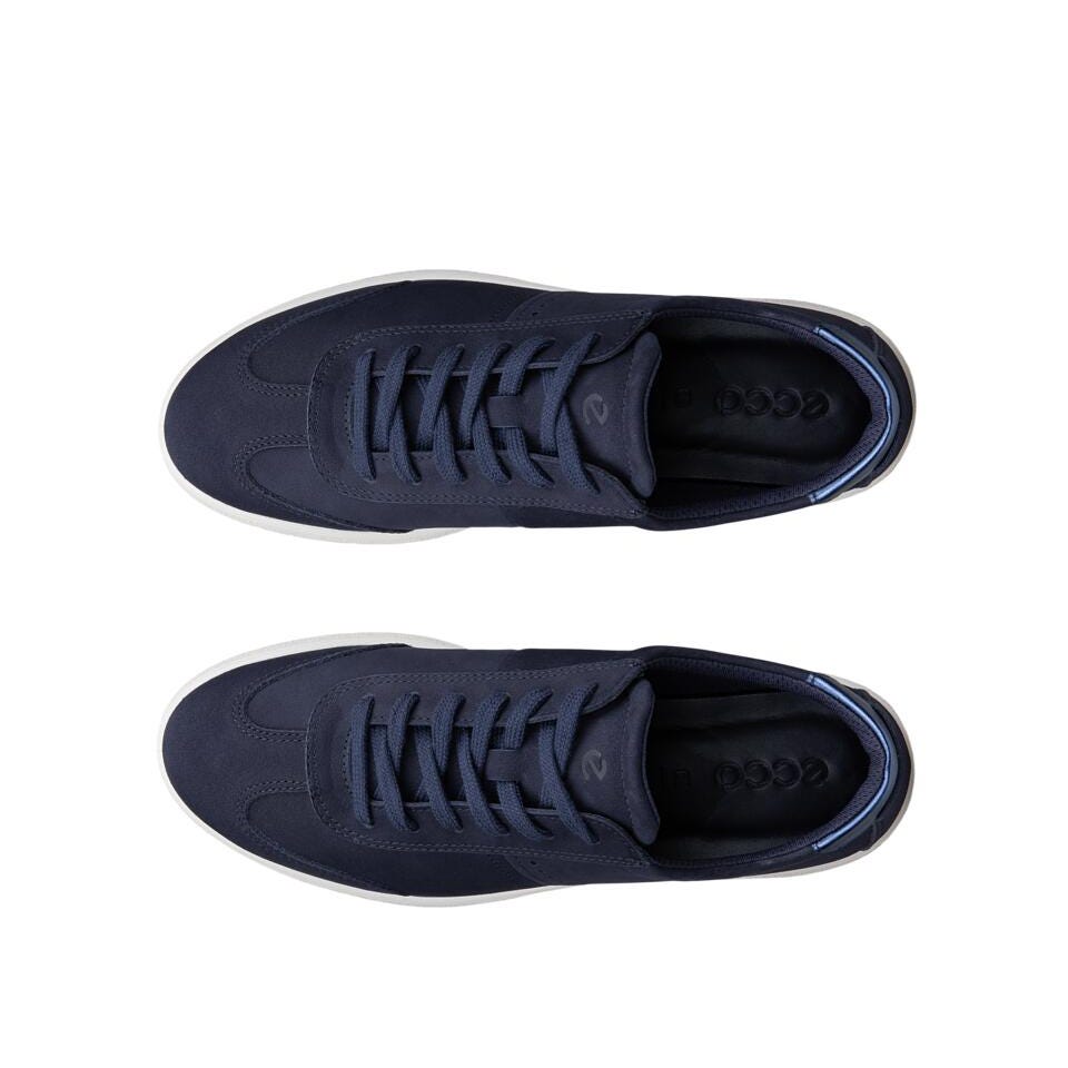 Ecco Bella 2 W Ladies Night Sky/Marine Metallic Leather Lace Up Trainers
