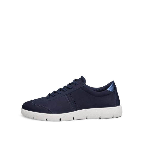 Ecco Bella 2 W Ladies Night Sky/Marine Metallic Leather Lace Up Trainers