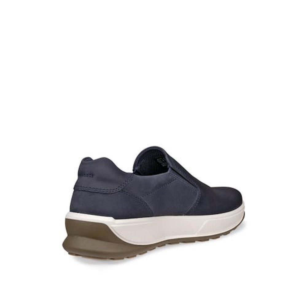 Ecco Byway 2.0 Men's Marine Leather Slip-On Shoes with cushioned sole and stylish navy design.