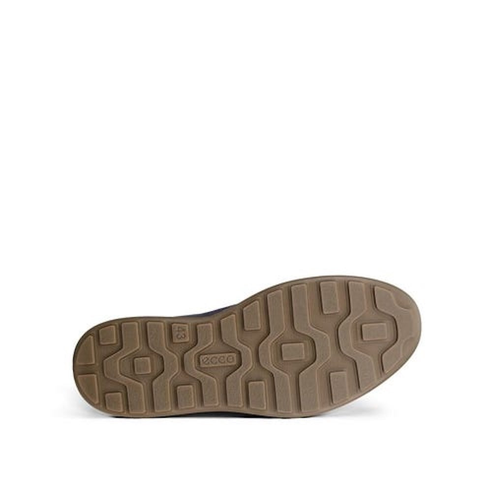 Ecco Byway 2.0 men's marine leather slip-on shoes with durable rubber sole and casual design.