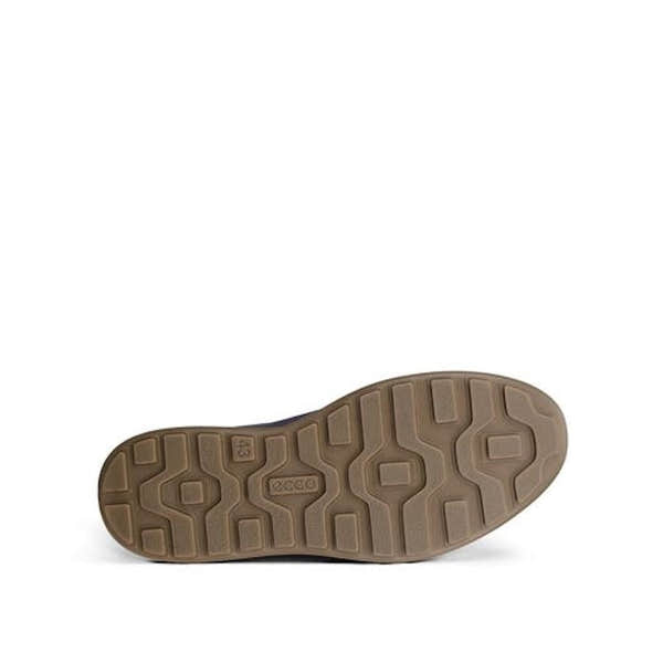 Ecco Byway 2.0 men's marine leather slip-on shoes with durable rubber sole and casual design.