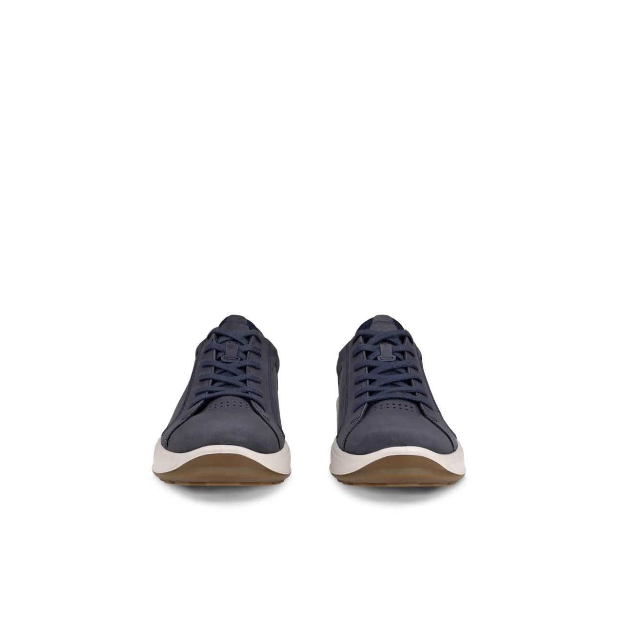 Ecco Byway 2.0 men's navy nubuck lace-up shoes with white and tan sole, casual and stylish footwear.