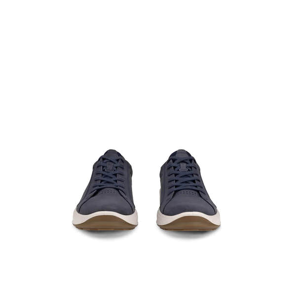 Ecco Byway 2.0 men's navy nubuck lace-up shoes with white and tan sole, casual and stylish footwear.