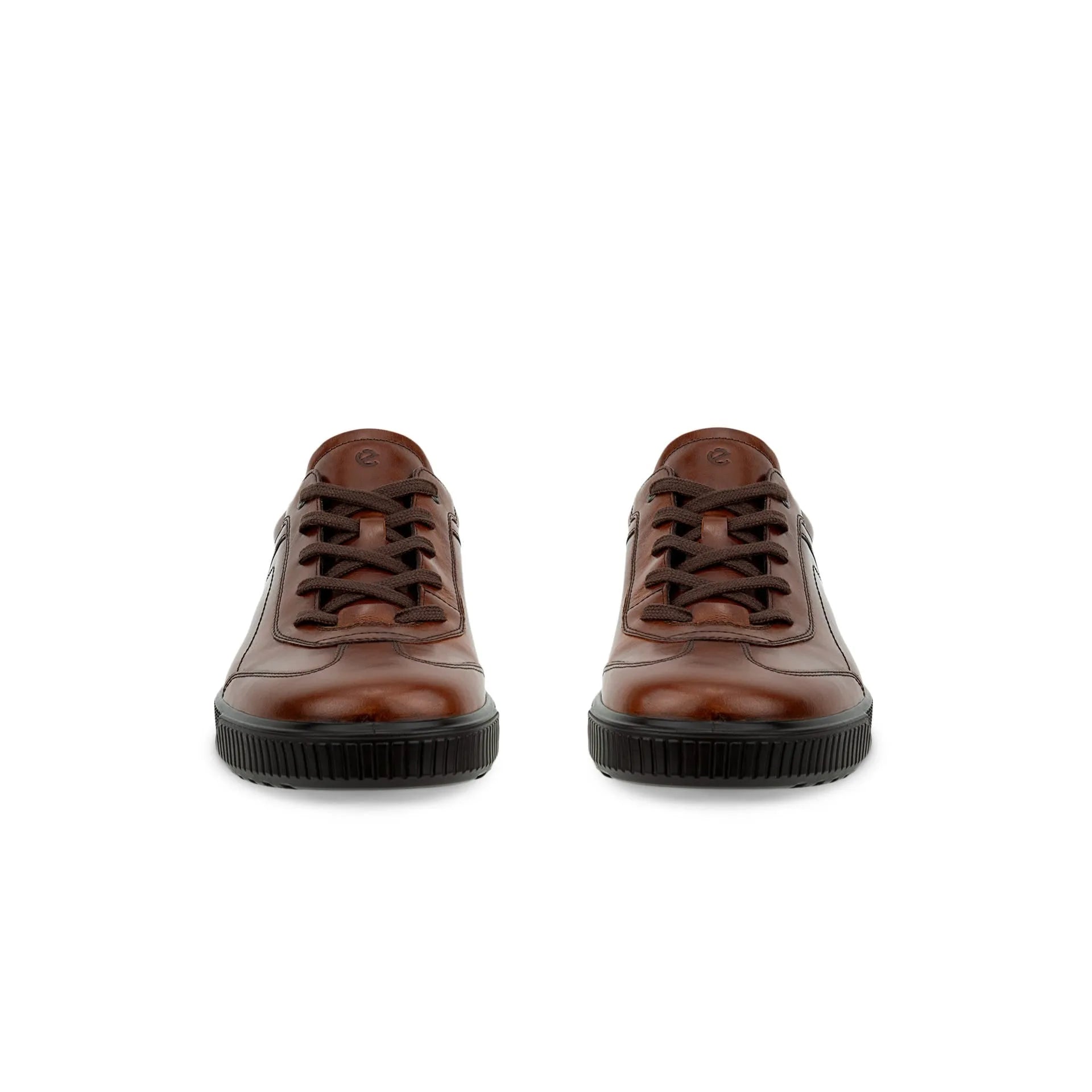 Ecco Byway M men's mink leather lace-up trainers with black soles, stylish and durable casual footwear.