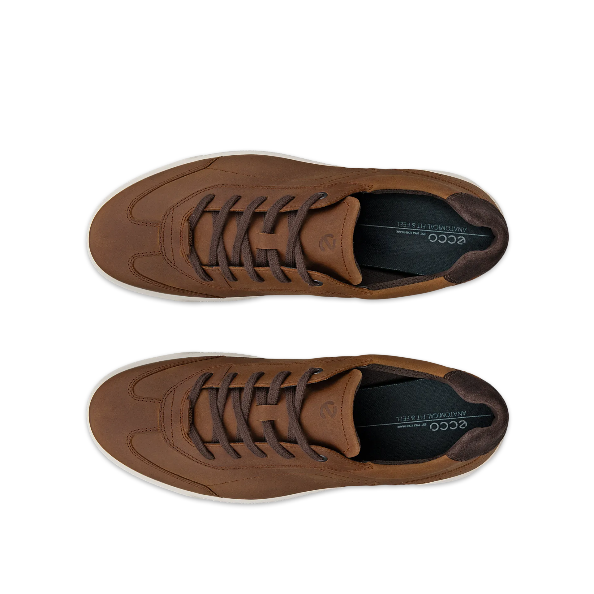 Ecco Byway M 50168402034 Mens Camel Leather Lace Up Trainers