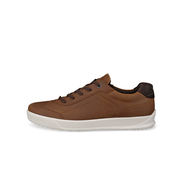 Ecco Byway M 50168402034 Mens Camel Leather Lace Up Trainers