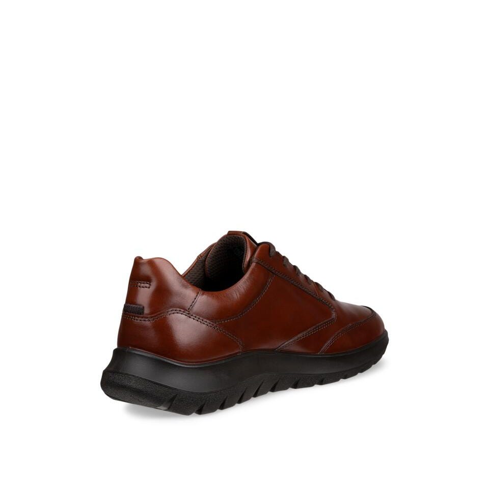 Ecco City Stride Mens Mink Leather Lace Up Trainers