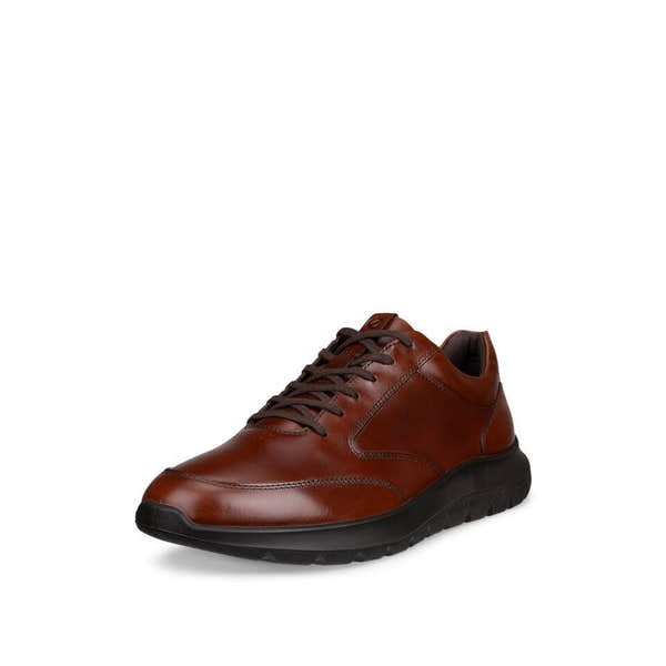 Ecco City Stride Mens Mink Leather Lace Up Trainers