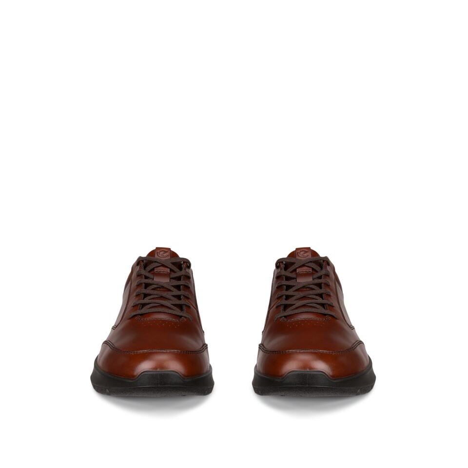 Ecco City Stride Mens Mink Leather Lace Up Trainers