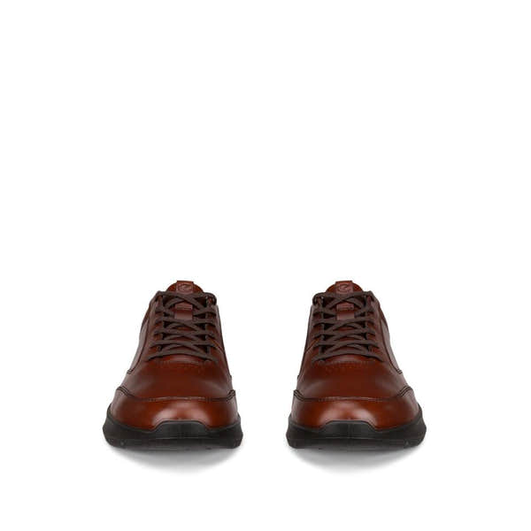 Ecco City Stride Mens Mink Leather Lace Up Trainers