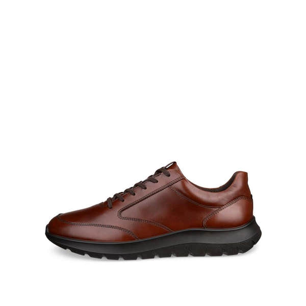 Ecco City Stride Mens Mink Leather Lace Up Trainers