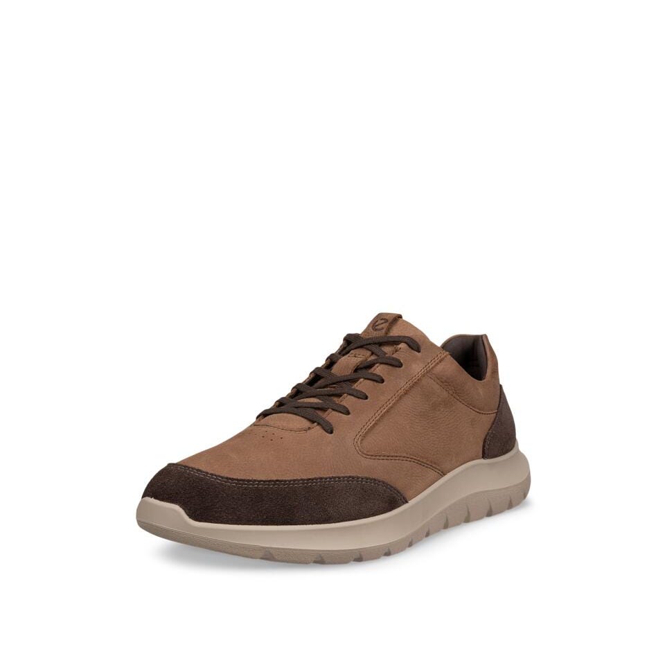 Ecco City Stride Mens Mocha/Cocoa Brown/Mocha Leather Lace Up Trainers