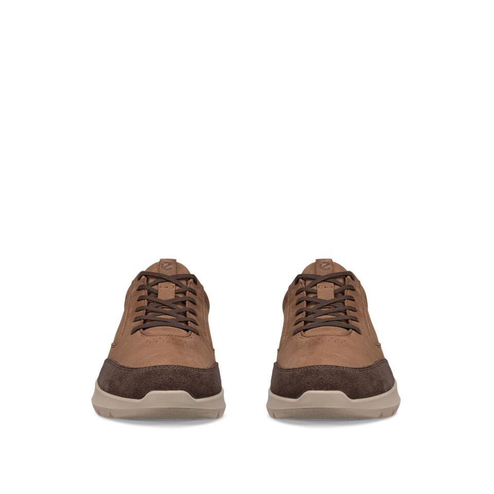 Ecco City Stride Mens Mocha/Cocoa Brown/Mocha Leather Lace Up Trainers