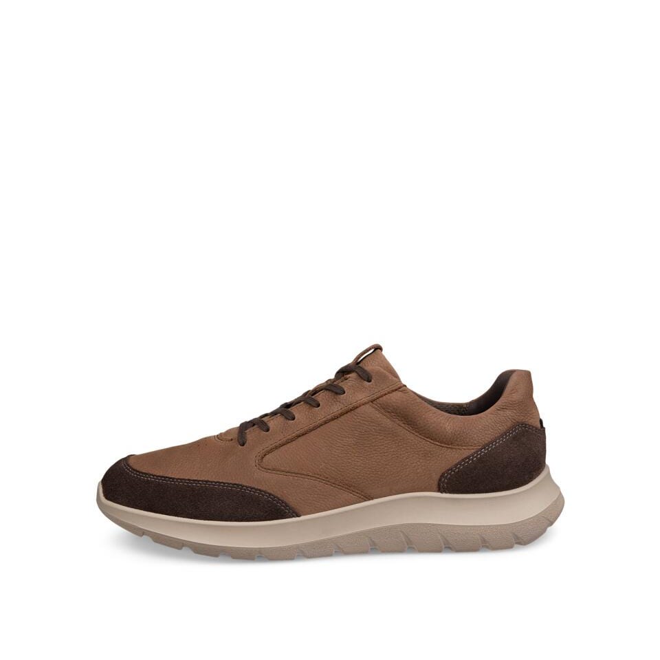 Ecco City Stride Mens Mocha/Cocoa Brown/Mocha Leather Lace Up Trainers