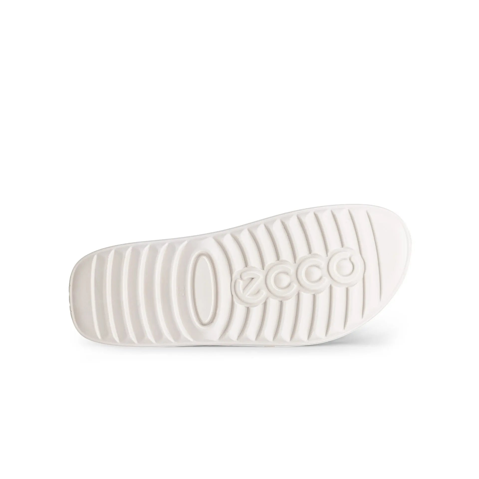 Ecco Cozmo W 2-Strap Ladies White Gold Leather Sandals with touch fastening and slip-resistant sole.
