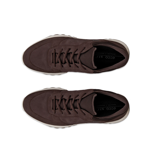 Ecco Exostride M Low GTX 83530402178 Mens Mocha Leather Waterproof Lace Up Trainers
