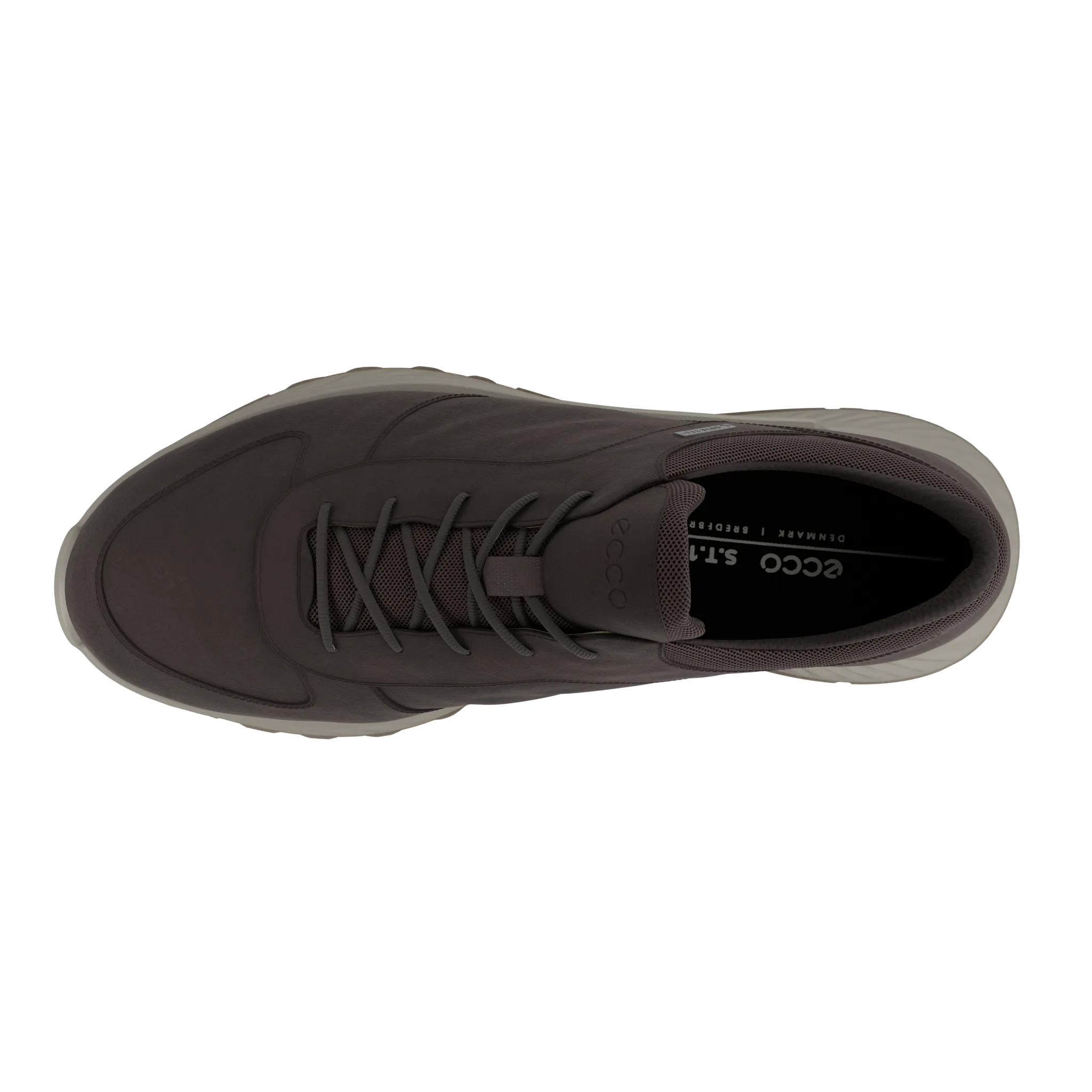 Ecco Exostride M Low GTX 83530402178 Mens Mocha Leather Waterproof Lace Up Trainers