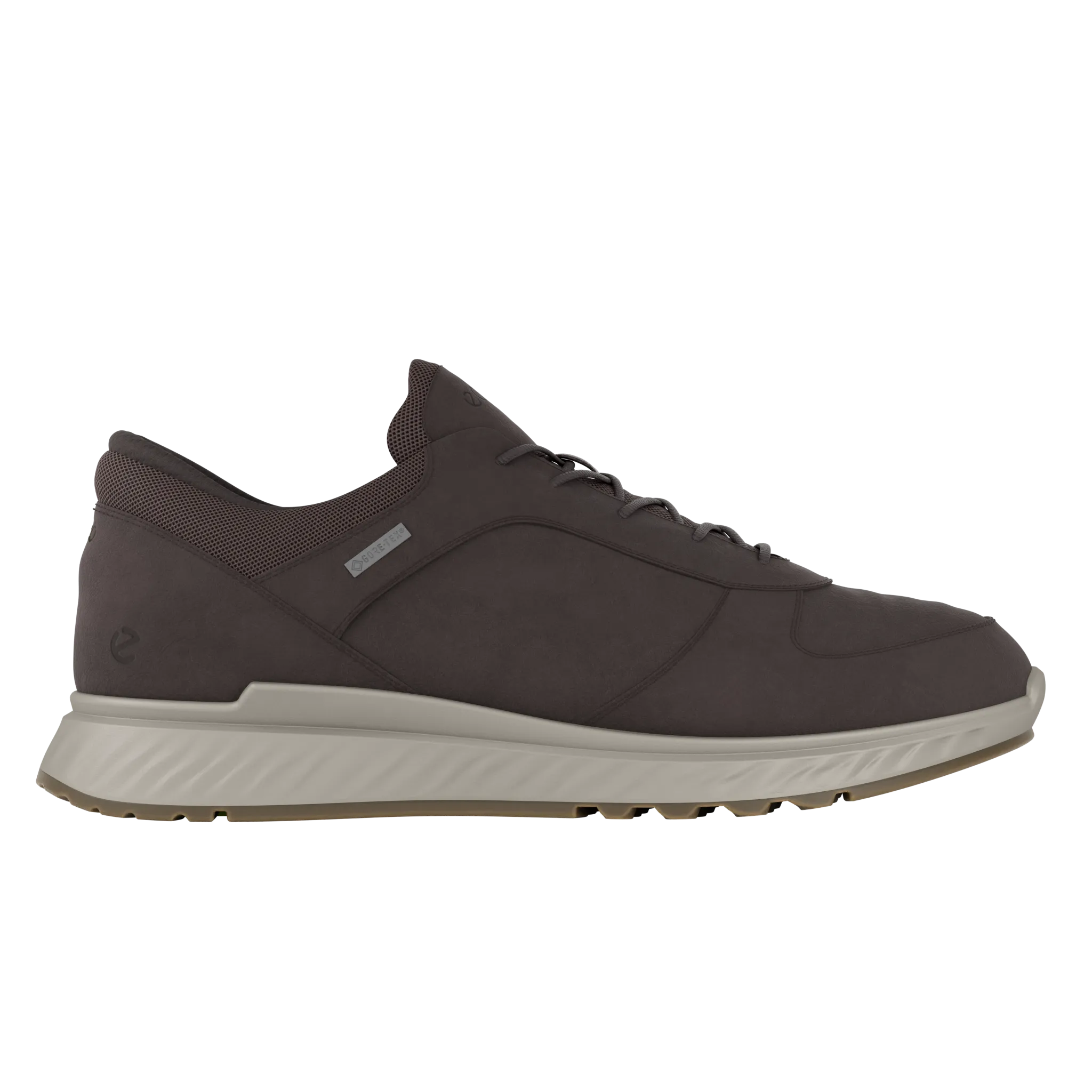 Ecco Exostride M Low GTX 83530402178 Mens Mocha Leather Waterproof Lace Up Trainers