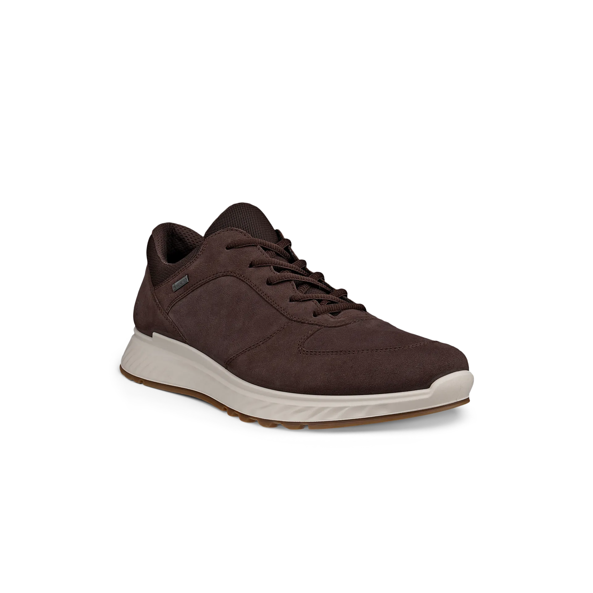 Ecco Exostride M Low GTX 83530402178 Mens Mocha Leather Waterproof Lace Up Trainers