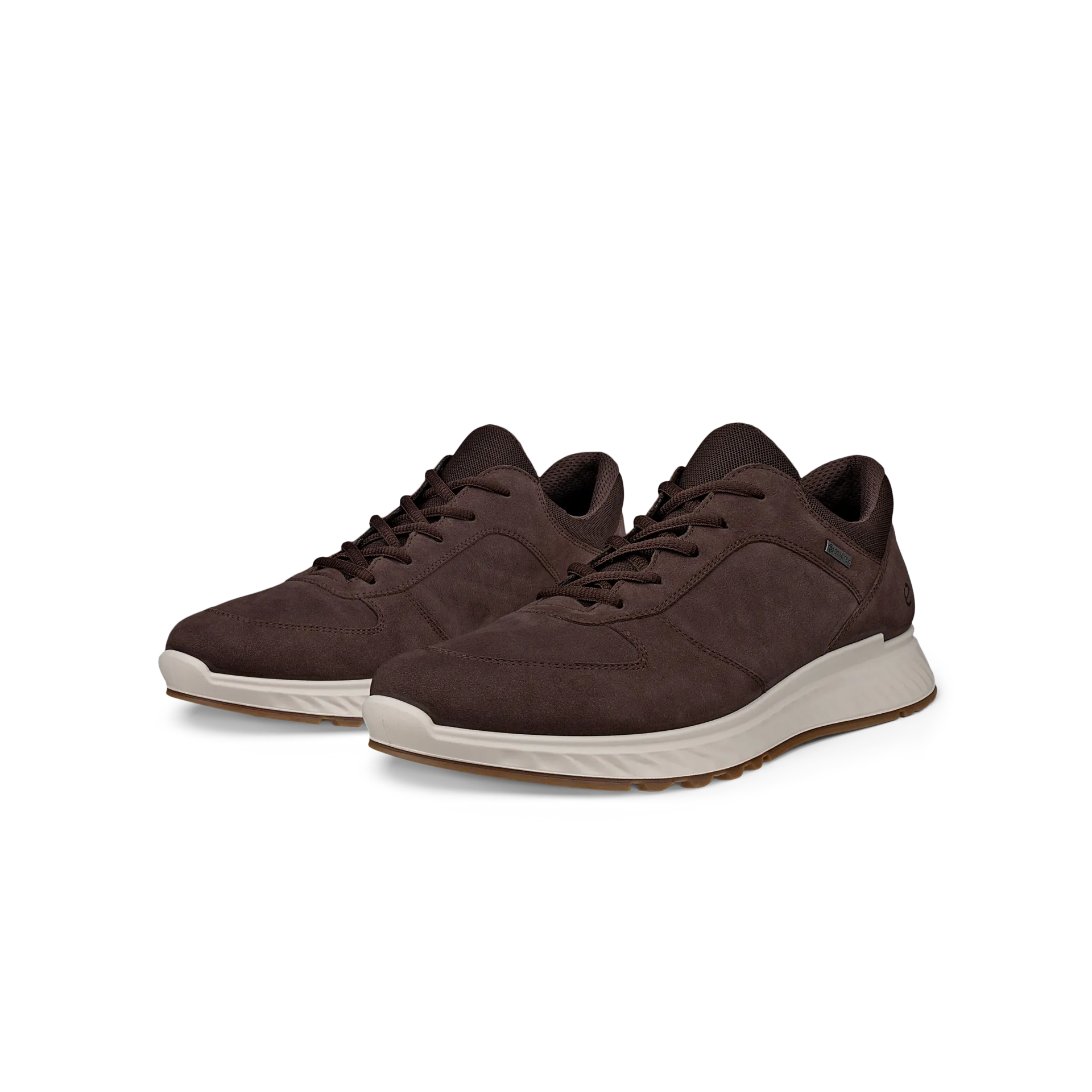 Ecco Exostride M Low GTX 83530402178 Mens Mocha Leather Waterproof Lace Up Trainers