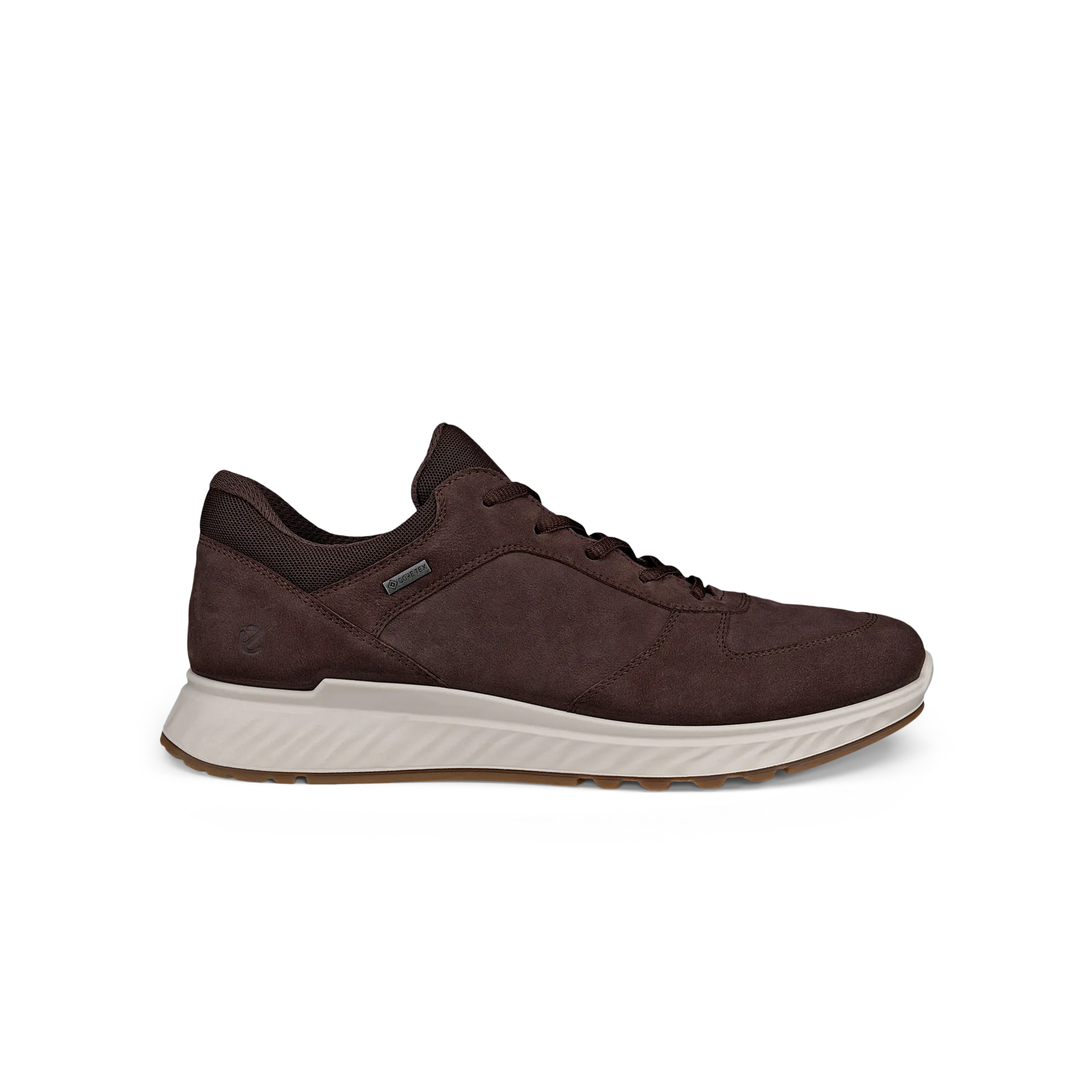 Ecco Exostride M Low GTX 83530402178 Mens Mocha Leather Waterproof Lace Up Trainers