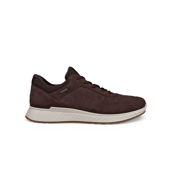 Ecco Exostride M Low GTX 83530402178 Mens Mocha Leather Waterproof Lace Up Trainers
