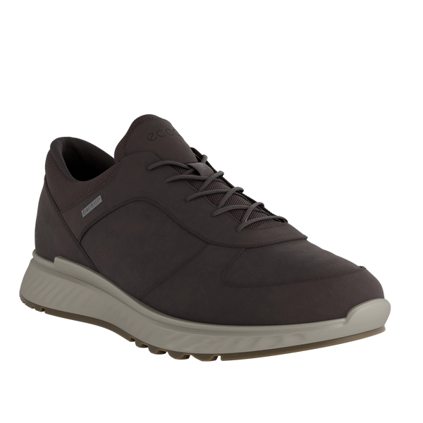 Ecco Exostride M Low GTX 83530402178 Mens Mocha Leather Waterproof Lace Up Trainers