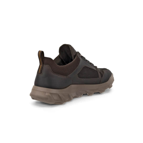 Ecco MX M Low WP men's waterproof leather and textile lace-up trainers in coffee/mocha color.