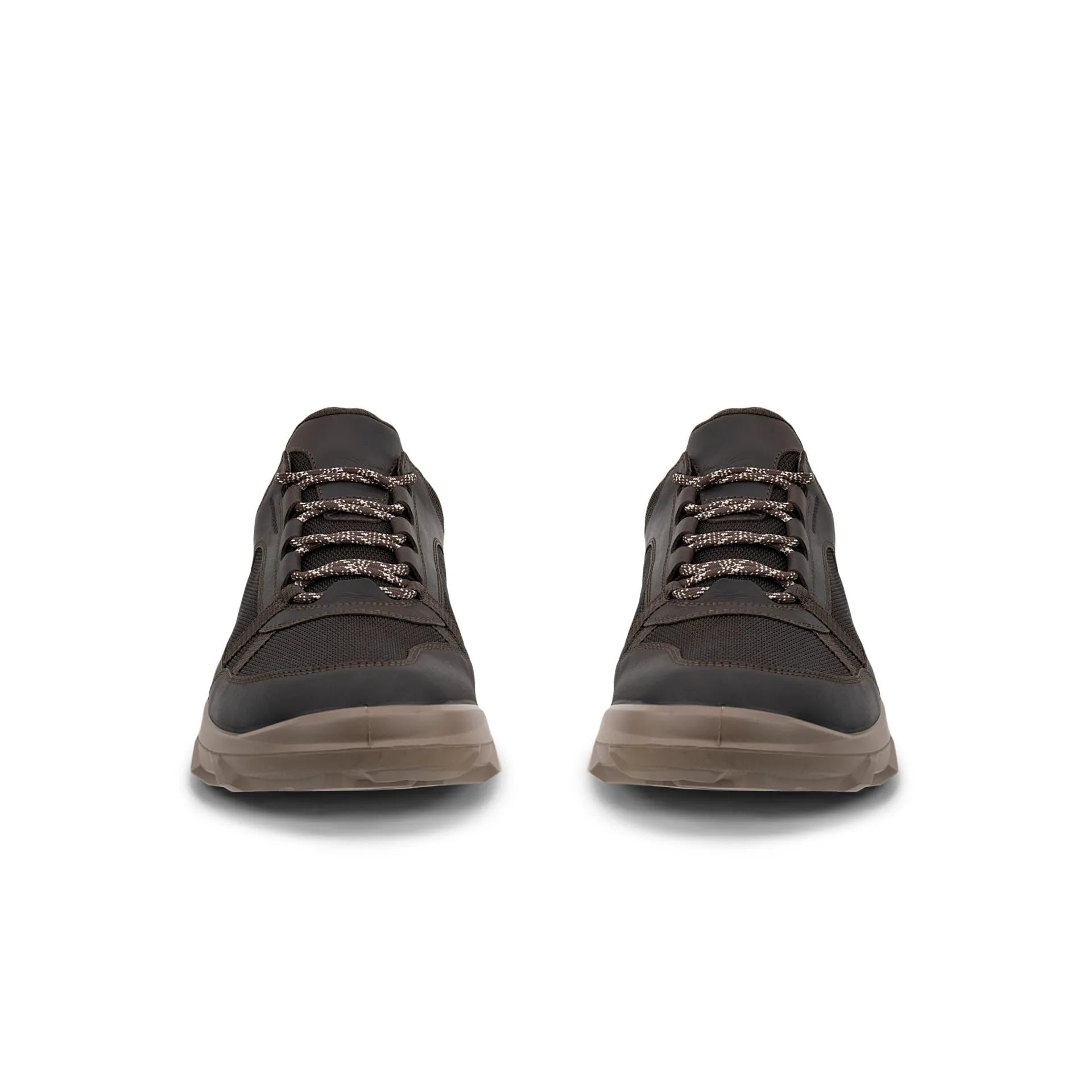 Ecco MX M Low WP men's waterproof leather and textile lace-up trainers in coffee/mocha color, with rugged sole.