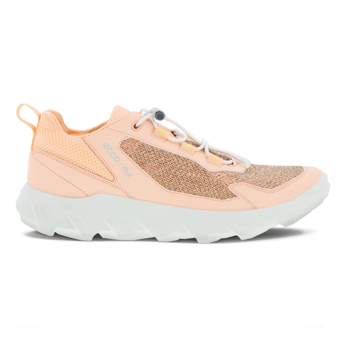 Ecco MX W Low Breathru 820263 60329 Ladies Peach Nectar Textile Elasticated Trainers-elevate your sole