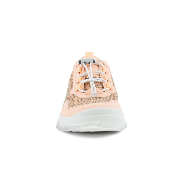 Ecco MX W Low Breathru 820263 60329 Ladies Peach Nectar Textile Elasticated Trainers-elevate your sole