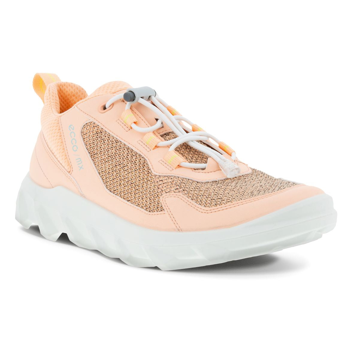 Ecco MX W Low Breathru 820263 60329 Ladies Peach Nectar Textile Elasticated Trainers-elevate your sole