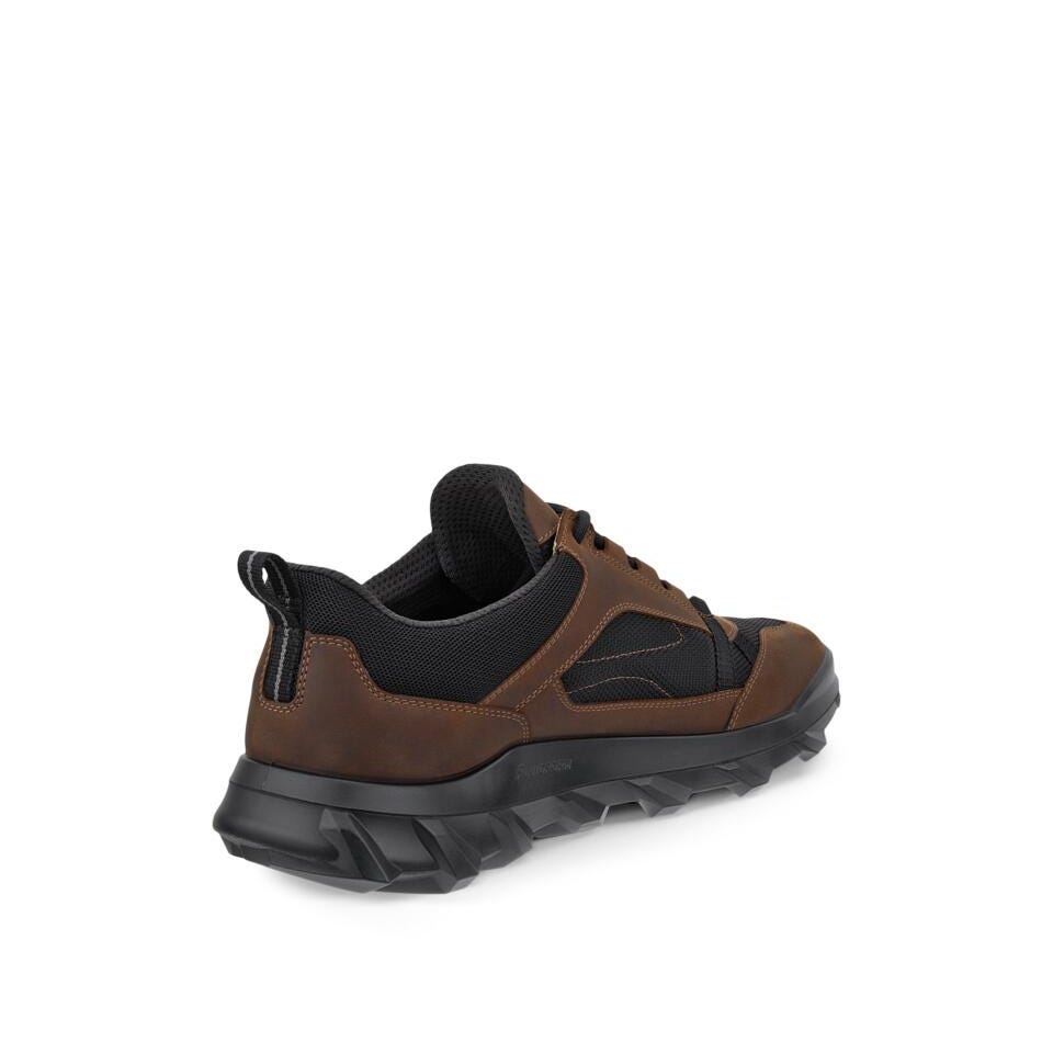 Ecco Mx M Low Waterproof Mens Camel/Black Leather & Textile Waterproof Lace Up Shoes