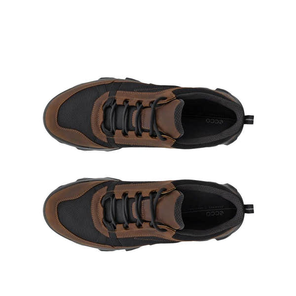 Ecco Mx M Low Waterproof Mens Camel/Black Leather & Textile Waterproof Lace Up Shoes