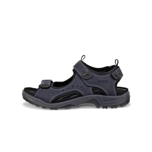 Ecco Offroad Andes II M LTD men's marine leather touch fastening outdoor sandal with rugged sole and adjustable straps.