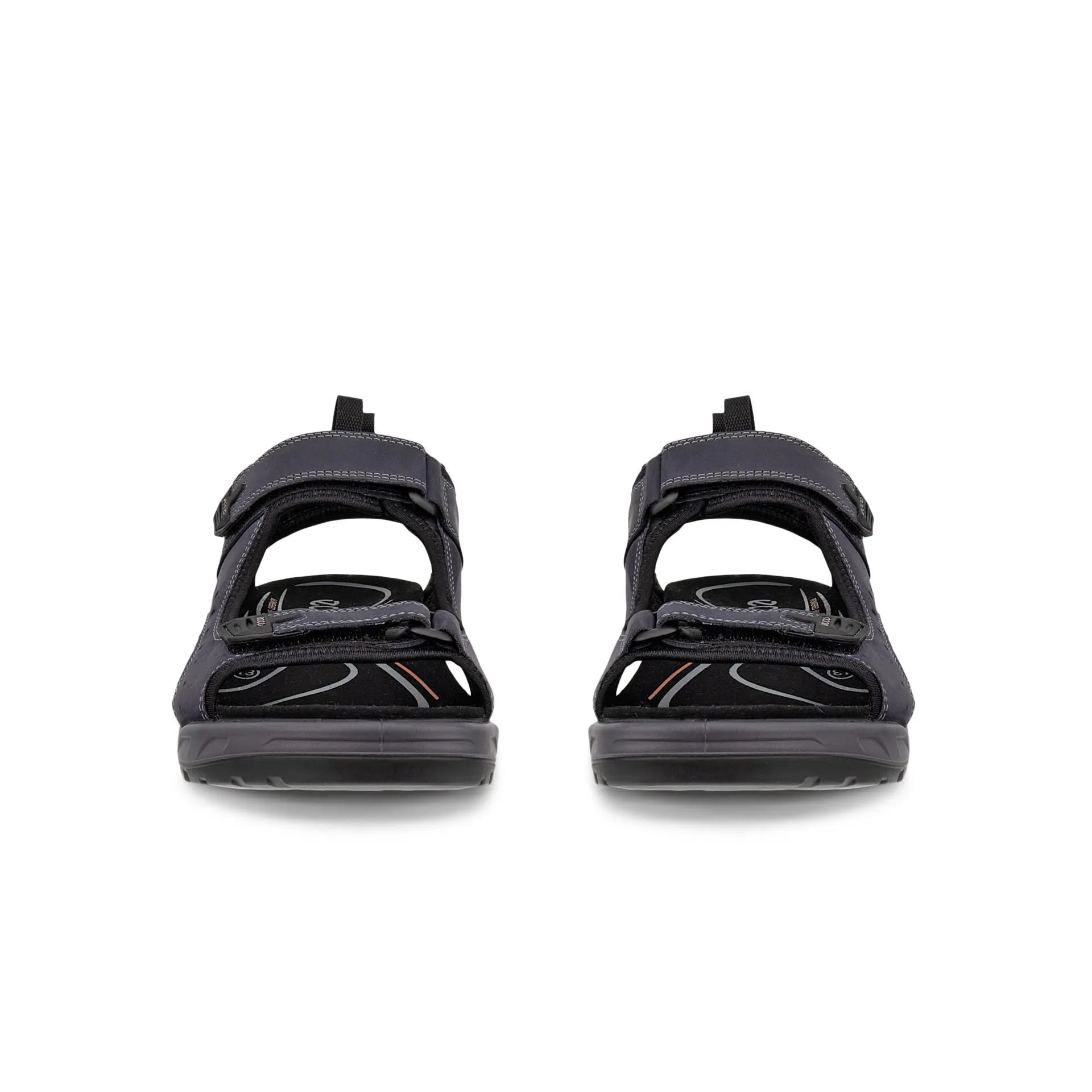 Ecco Offroad Andes II M LTD men's marine leather touch fastening sandals, open-toe design with adjustable straps and cushioned sole.