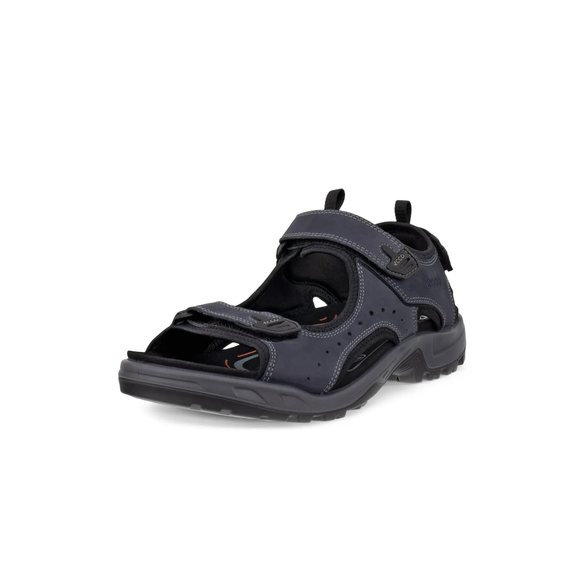Ecco Offroad Andes II M LTD men's marine leather sports sandals with touch fastening straps and rugged outdoor sole.